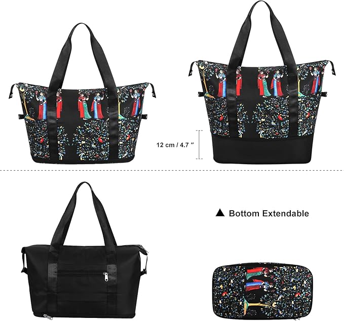 Womens Travel Duffel Bag Lightweight Sport Gym Bag Waterproof Weekender Overnight Bag with Wet and Dry Separation Pocket for Gym Training Yoga Fitness Swimming