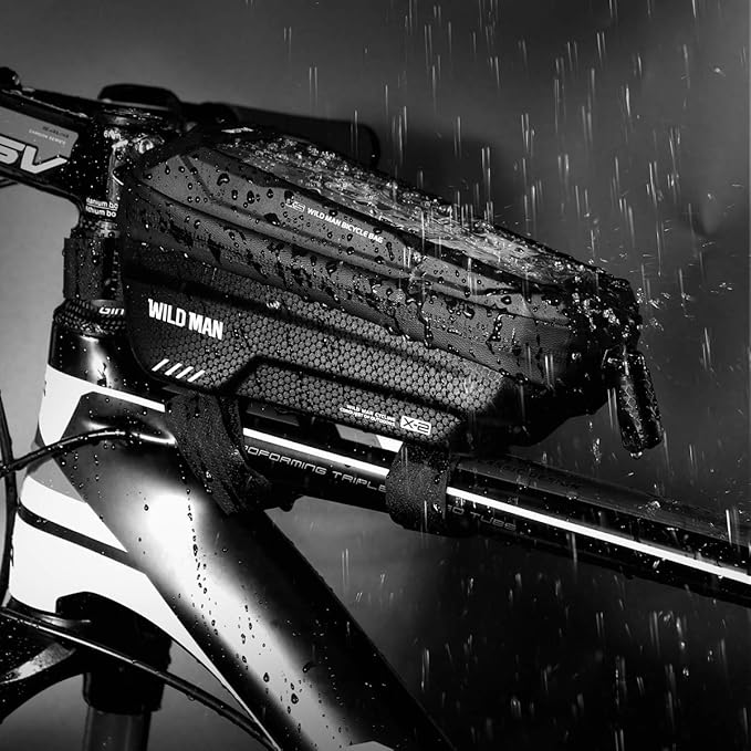 Bike Bag, Waterproof 1.5L Front Top Tube Pouch for Bicycle, Compatible with iPhone 14 13 12 Pro Max Smartphones up to 6.7'' & Most Bike Types