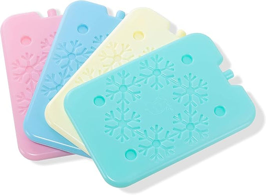 BLUE ELE Macaron-Colored Ice Pack for Lunch Box and Cooler, BPA Free, Reusable and Long Lasting, Slim and Lightweight Design, Set of 4, Fun & Colorful, BE01 Macaron-Colored