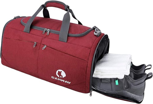 Canway Sports Gym Bag, Travel Duffel bag with Wet Pocket & Shoes Compartment for men women, 45L/40L, Lightweight