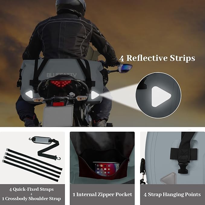 Large Waterproof Duffel Bag Roll-top Heavy Duty Dry Duffle Bags for Motorcycling, Rafting, Boating, SUP, Kayaking, Travel, 70L(Grey)