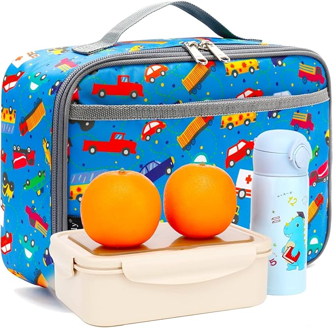 FlowFly Kids Lunch box Insulated Soft Bag Mini Cooler Back to School Thermal Meal Tote Kit for Girls, Boys, Car