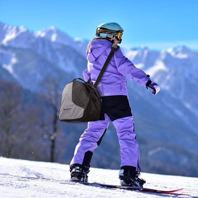 Kids Waterproof Ski Boot & Helmet Bag - Separate Dry & Wet Compartments for Goggles, Gloves, Ski Apparel & Boot Storage
