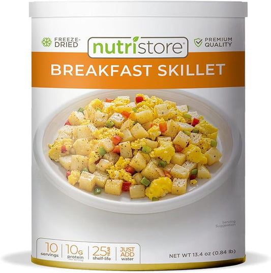 Nutristore | Freeze-Dried Breakfast Skillet | Emergency Survival Bulk Food Storage Meal | Perfect for Everyday Quick Meals and Long-Term Storage | 25 Year Shelf Life