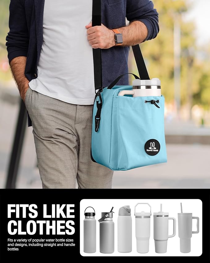 Sports rabbit Insulated Lunch Bag for Men & Women – Leakproof Cooler Tote for Containers & Water Bottles – Water-Resistant Wax-Coated Oxford Fabric – Perfect for Work, Travel, Picnics (Mint Green)