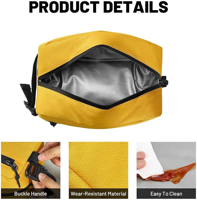 MIER Freezable Snack Bags Small Frozen Mini Cooler Lunch Bag Freezer Insulated Pouch for Adults Work Travel On-The-go,Yellow