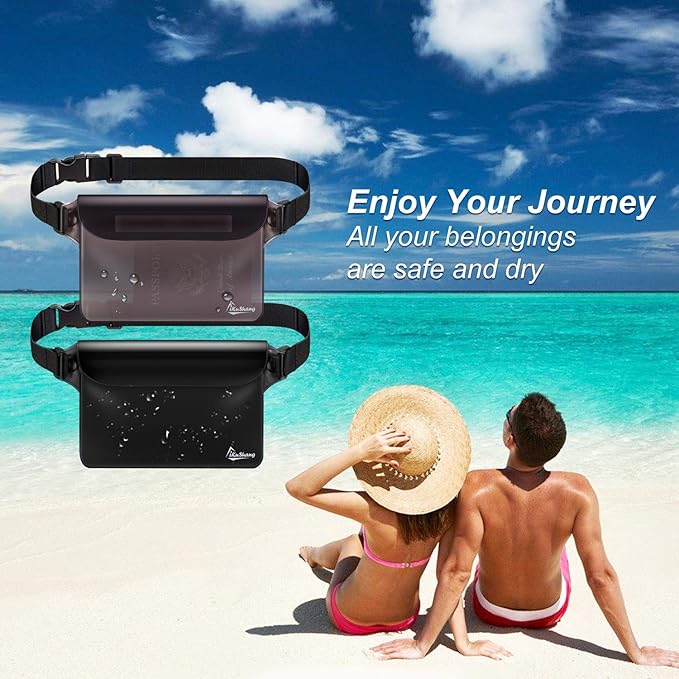 Waterproof Fanny Pack, Waterproof Pouch for Phone Passport Wallet Purse for Swimming Boating Fishing Diving Beach
