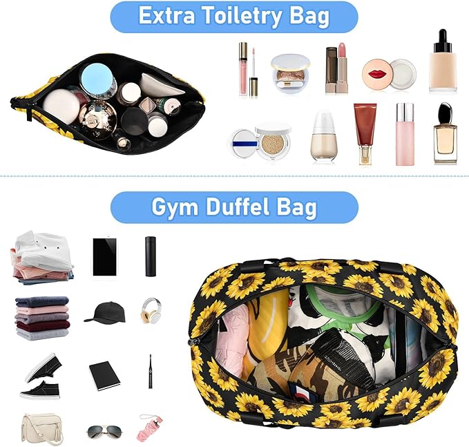 Women's Weekender Duffle Bag for Travel and Gym with Toiletry and Shoes Compartment