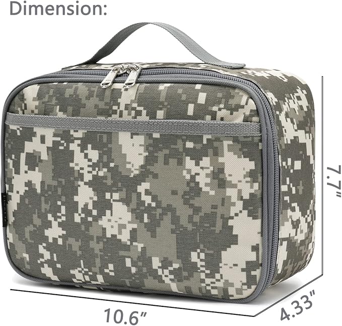 FlowFly Kids Lunch box Insulated Soft Bag Mini Cooler Back to School Thermal Meal Tote Kit for Girls, Boys, Digital