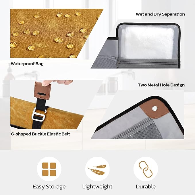 Toiletry Bag for Men, Travel Essentials Travel Toiletry Bag, Water-Resistant Compact Bathroom Roll Organizer for Hygiene, Shaving kit, Gifts for men