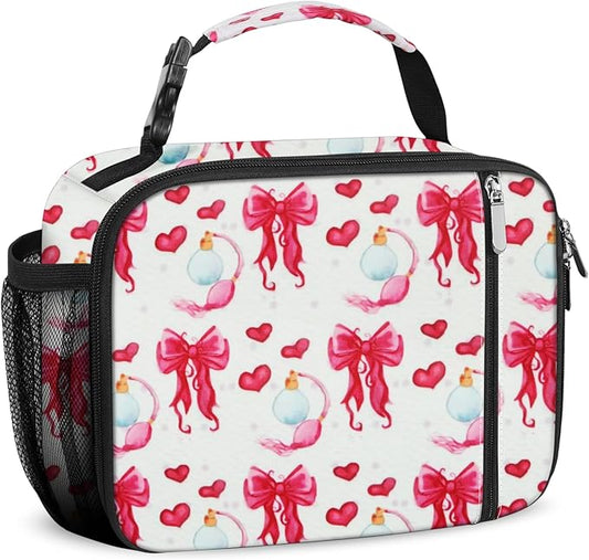 esouler Lunch Box Kids Insulated Lunch Bag for Boys & Girls Durable Children Lunchbox for School with Water Bottle Holder-Bowknot