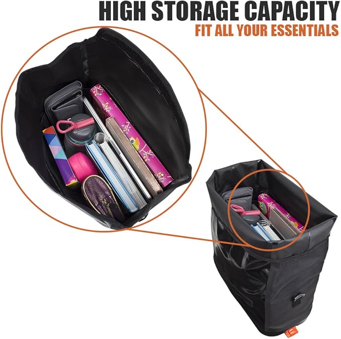 Ibera Bike Trunk Bag - PakRak Clip-On Quick-Release Waterproof Bicycle Commuter Bag