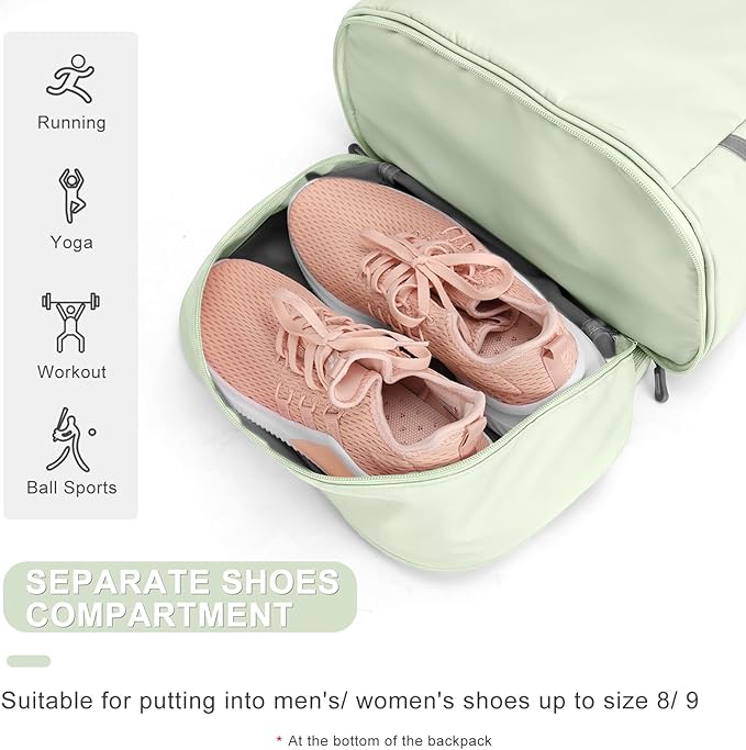coofay Small Gym Backpack For Women Waterproof With Shoe Compartment Lightweight Travel Workout Sports Backpack Small Gym Bag