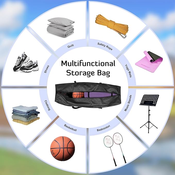 INFANZIA Duffel Travel Sports Equipment Bag, Long Luggage Bag with Upgrade Zipper Water Resistant, Extra Large Foldable Storage Bag for Camping, Tent, Tripod, Fishing(50x13x13 inch,2PCS)