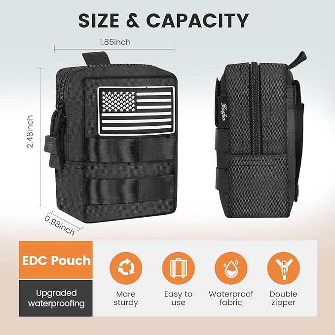 Molle Pouch, Compact Water Resistant Tactical EDC Utility Pouch Tear-Resistant Tactical Organizer Gear Pouch