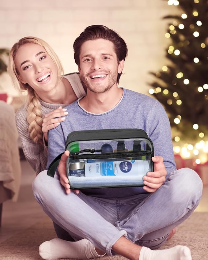 TACTICISM Clear Toiletry Bag Men, Large Capacity See Through Travel Bag with Handle for Toiletries Travel Essential with 2 Pockets, ACU Camo