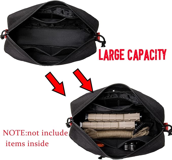 Molle Admin Pouch with Laser Cutting Loop,Car EDC EMT Molle Pouches, Large Capacity Tactical Pouch, EDC Pouch Organizer Include US Flag