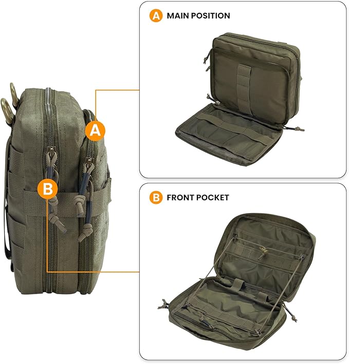 EXCELLENT ELITE SPANKER Tactical Molle Admin Pouch Utility Organizer EDC Medical Bag Utility EDC Tool Pouch with Shoulder Strap Attachment Pouches Waist Bag
