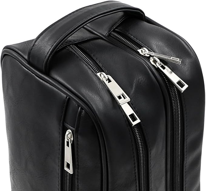 Sumnacon Toiletry Bags, Unisex PU Leather Waterproof Travel Toiletry Bag Organizer Perfect for Shaving Grooming Dopp Kit & Household Business Vacation, Cosmetic Bag with Portable Handle