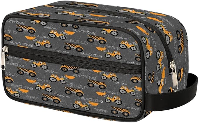 Truck Tractor Cars Hanging Toiletry Bag,Travel Hygiene Kits for Boys Mens,Waterproof Makeup Carry-on Bags,Cosmetic Bag,TSA Approved Shave Dopp Kit for Toiletries Shower Bathroom Accessories Gifts