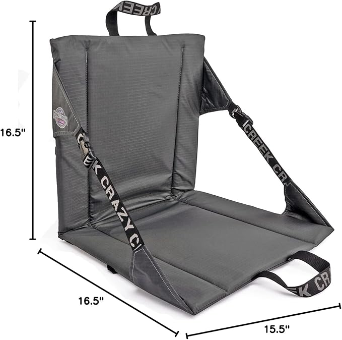 Crazy Creek Original Chair Perfect for Stadium Seats, Camping, Hiking & More, Comfort On All Terrains, Adjustable Straps, Lightweight Design, Water-Resistant, Slate