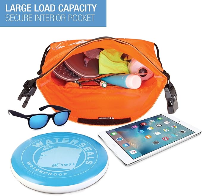 WaterSeals Anti-Theft Drawstring Backpack, Orange, One Size