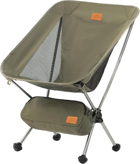 Naturehike YL08 Ultralight Camping Chair, 2.12 LBS Portable Backpacking Chair with Anti-Sinking Feet, Lightweight Compact Collapsible Camp Chair Folding Hiking Chair