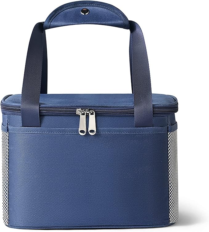 Yansanido 6L Thickened Blue Reusable Insulated Lunch Bag for Women and Men Travel Picnic and Lunch Box (Small, Blue)