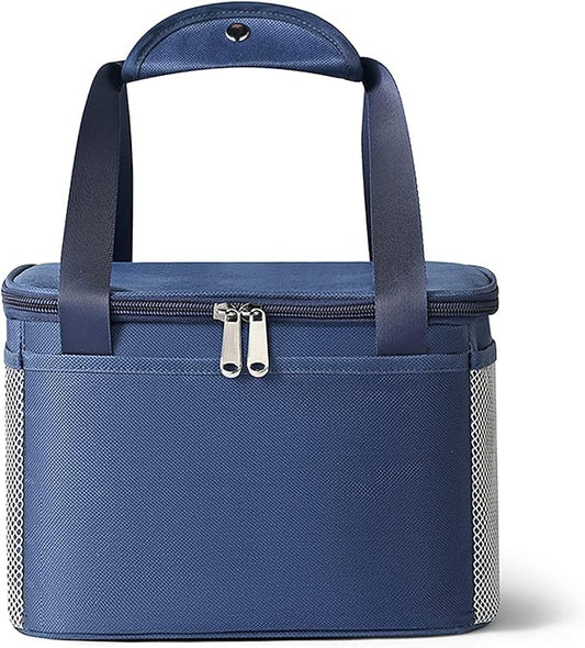 Yansanido 6L Thickened Blue Reusable Insulated Lunch Bag for Women and Men Travel Picnic and Lunch Box (Small, Blue)