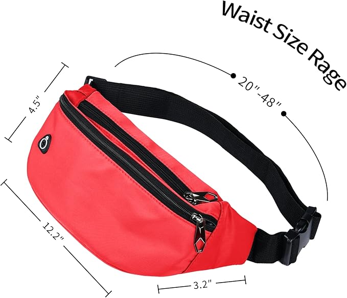 Fanny Pack for Men Women, Waterproof Sports Waist Bag Pack, Belt Bag for Travel Hiking Running