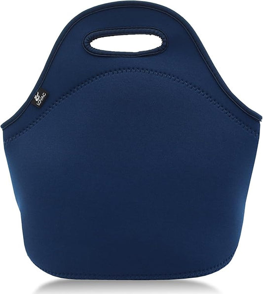 LOVAC Neoprene Lunch Bag, Thick Insulated Lunch Bag - Durable & Waterproof Lunch Tote With Zipper For Outdoor Travel Work (Blue)