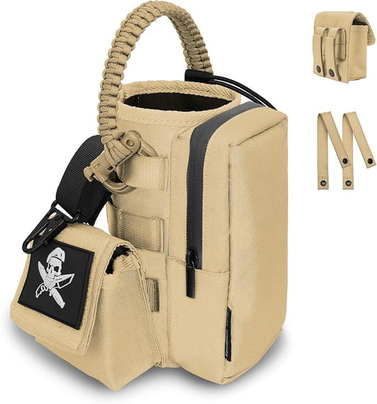 Water Bottle Holder Bag with Molle Strap - Water Bottle Carrier Pouch for Walking, Gym, Camping, Fishing, Hunting 32oz, 64oz, 128oz One Gallon Tactical Carrier Holder