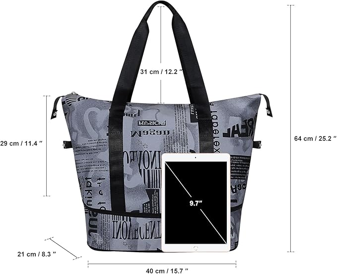 Womens Travel Duffel Bag Lightweight Sport Gym Bag Waterproof Weekender Overnight Bag with Wet and Dry Separation Pocket for Gym Training Yoga Fitness Swimming