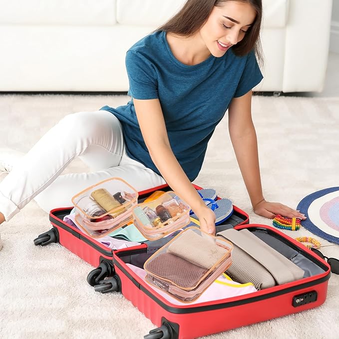 Tbestmax 10 Pack Clear Cosmetic Bags Makeup Bags Portable Waterproof TSA Approved Travel Toiletry Bags Organizer