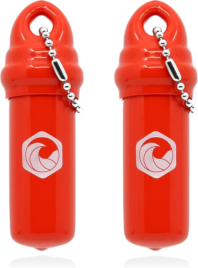 Floating Keychain (2 pack) with Waterproof Safety Container Boat Key Float - Pontoon, Fishing Accessories key holder