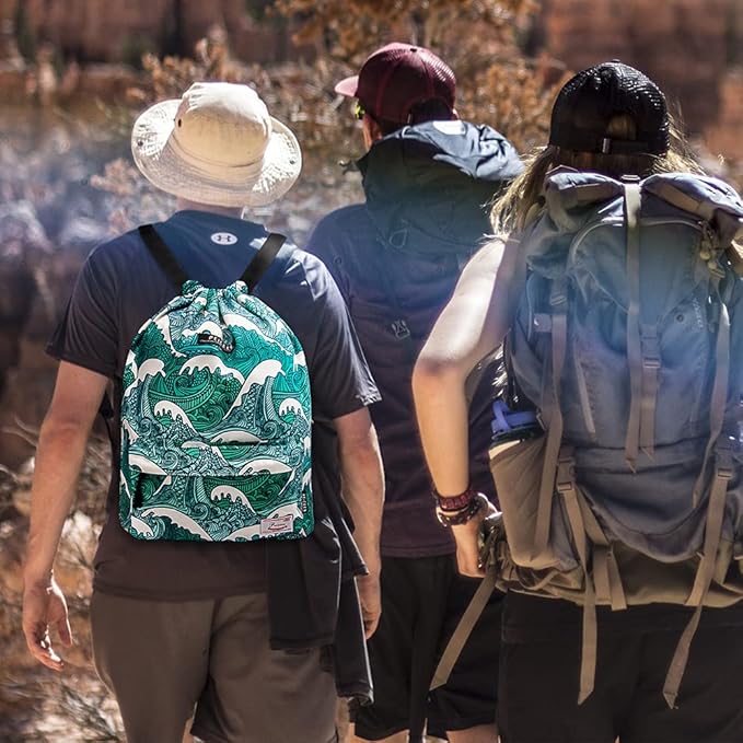 Peicees Waterproof Drawstring Sport Bag Lightweight Sackpack Backpack for Men and Women