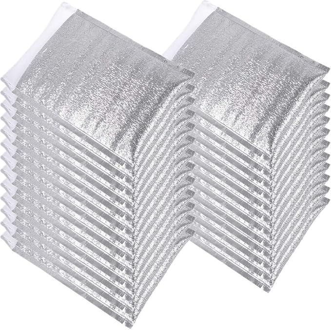 Smilco Reusable Insulation Bags Thermal Box Liners Metalized Liners Lunch Food Box Shopping Bag Insulated Lining Waterproof Insulation Package (15 Pack/ 13 In x 15 In)