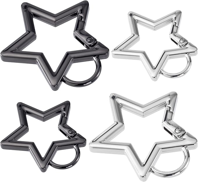 Star Carabiner, Zinc Alloy Heavy Duty Star Shaped Keychain Clip, Carabiner Clip for Camping, Hiking, Fishing