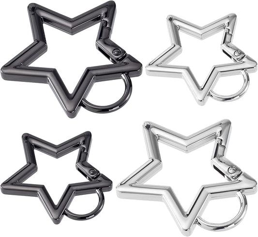 Star Carabiner, Zinc Alloy Heavy Duty Star Shaped Keychain Clip, Carabiner Clip for Camping, Hiking, Fishing