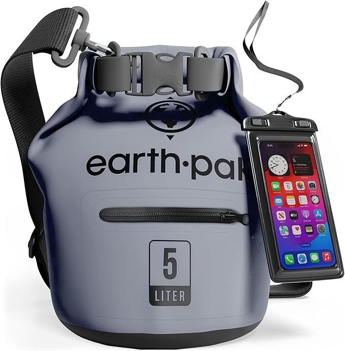 Earth Pak Waterproof Dry Bag with Zippered Pocket - Waterproof Dry Bag Backpack Keeps Gear Dry