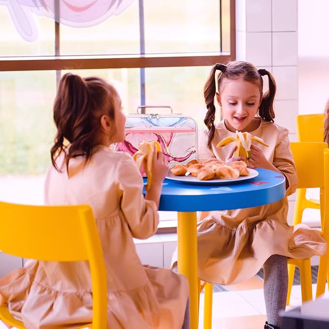 LOIDOU Lunch Box Kids Girls Boys Insulated Lunch Bag Thermal Meal Tote Women Reusable Lunch Pail Bags for School Travel (Marble Pink)