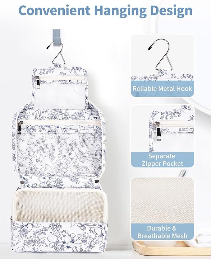 Narwey Hanging Travel Toiletry Bag Cosmetic Make up Organizer for Women and Girls Waterproof