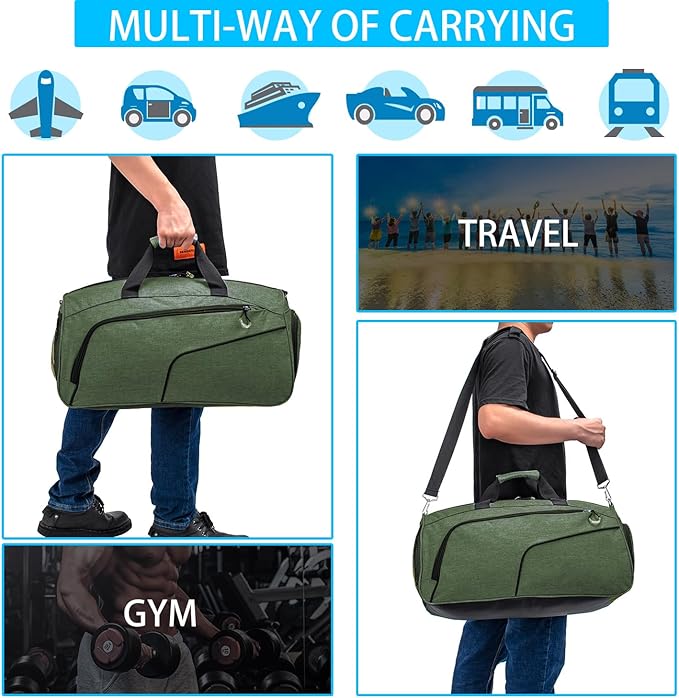 Sports Small Gym Bag for Men and Women Travel Duffel Bag Workout Bag with Shoes Compartment