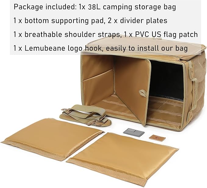 Tactical Camping Storage Bag Utility Tote Bag Camping Kitchen Organizer with Axe Holder & Shoulder Strap