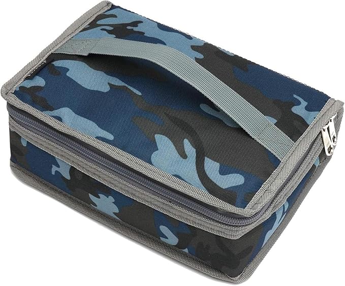 FlowFly Small Insulated Lunch box Portable Soft Bag Mini Cooler Thermal Meal Tote Kit with Handle for Work & School, Camo