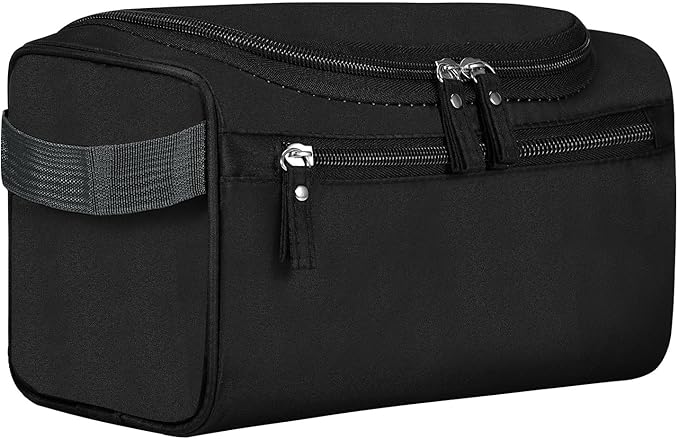 Hanging Toiletry Bag for Women and Men Traveling Makeup Large Capacity Cosmetics Portable Dopp Kit Storage Organizer Bag with Hanging Hook for Toiletries Brushes Shaving Tools (Black)