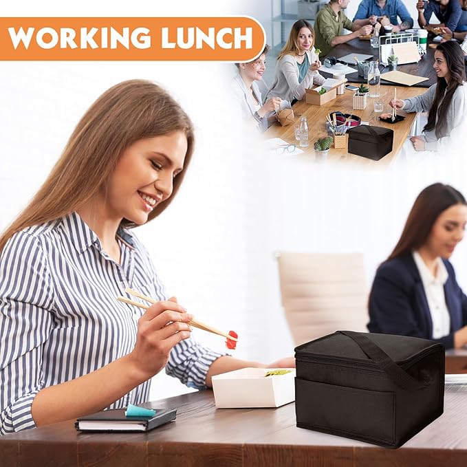 Nuogo 15 Pack Insulated Lunch Bags Bulk, Reusable Cooler Boxes, Leakproof Lunch Boxes Set, Waterproof Thermal Coolers, Insulated Beverage Bag for Women Men Work School Picnic Beach(Brown)