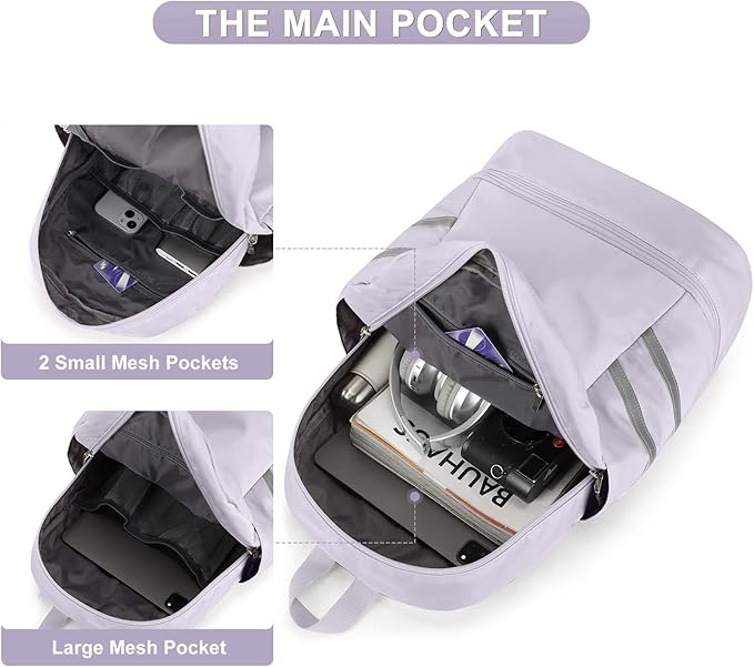 Coofay Small Gym Bag for Women - Waterproof, Lightweight Travel Backpack with Shoe Compartment
