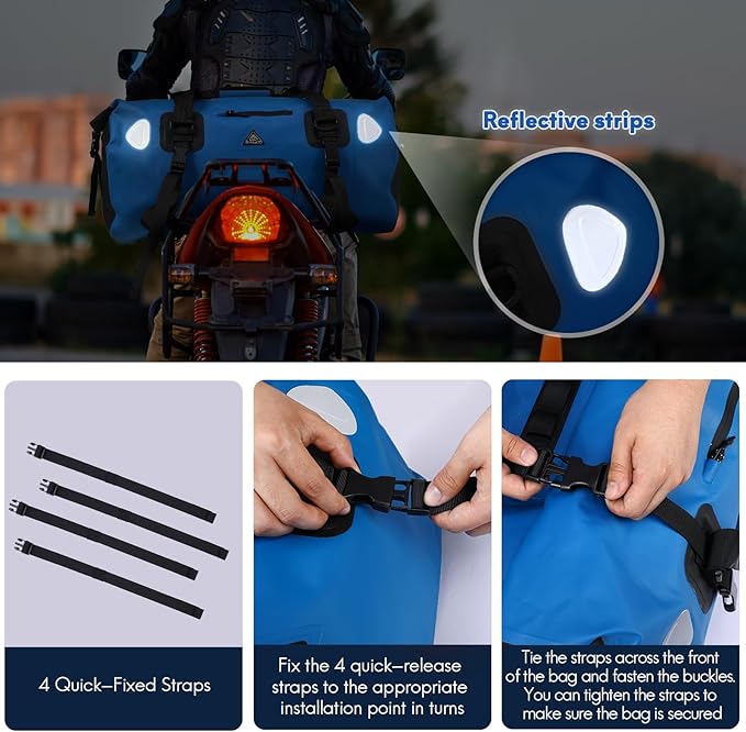 Haimont Waterproof Duffel Bag Roll-top Dry Duffel Bag with Quick-fixed Straps for Motorcycling, Rafting, Boating, SUP, Kayaking, Travel, 50L/70L