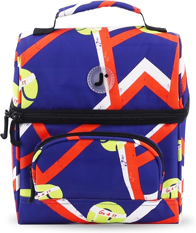 J World Corey Kids Lunch Bag. Insulated Lunch-Box for Boys Girls, Tennisy